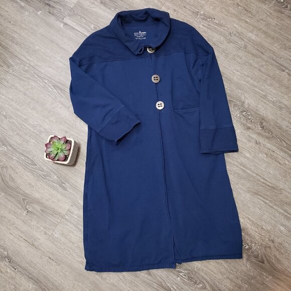 Neon Buddha * Blue Long Jacket Lagenlook * Sz S - Picture 1 of 9